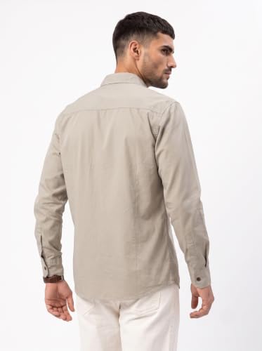 Image of Amazon Brand - INKAST Men Solid Cotton Shirt | Casual Wear | Basic Essential Plain Everyday & Office Wear | Full Sleeve | Regular Fit