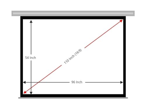 Image of MOIZ Wall Autolock Manual Pull Down Projector Screen, 8 Ft. x 4.6 Ft., 110 inch Diagonal, 16:9 Aspect Ratio, Supports 4K - 3D - Ultra HD Ready Technology-1#