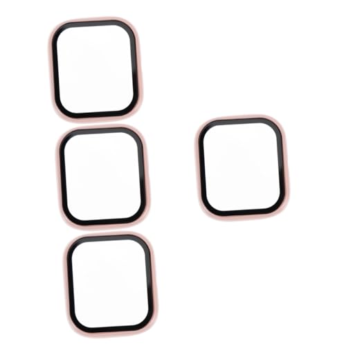Housoutil 4pcs Pc Case Replaceable Case Bezel Watch Anti Scratch Case Screen Shell De Smartwatch Watch Supply Exercise Watch Sports One Body Protector Pink Tempered Glass