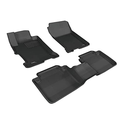 3D MAXpider L1HD04801509 Complete Set Custom Fit All-Weather Floor Mat for Select Honda Accord Models - Kagu Rubber (Black)