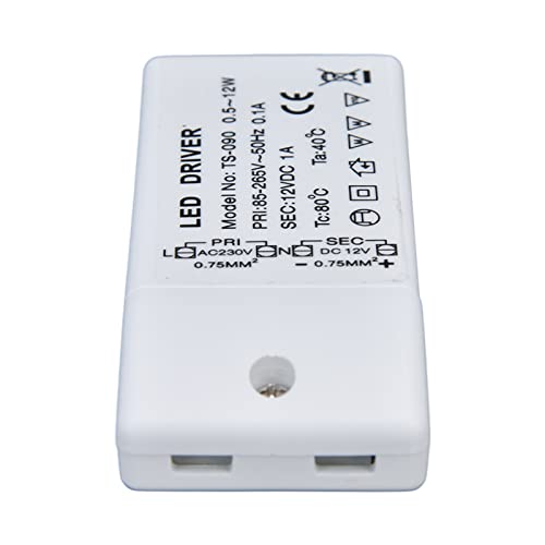 Image of 12W Dimmable LED Driver, 12V DC Power Supply for LED Strip Lights, with Overcurrent for Home Decoration