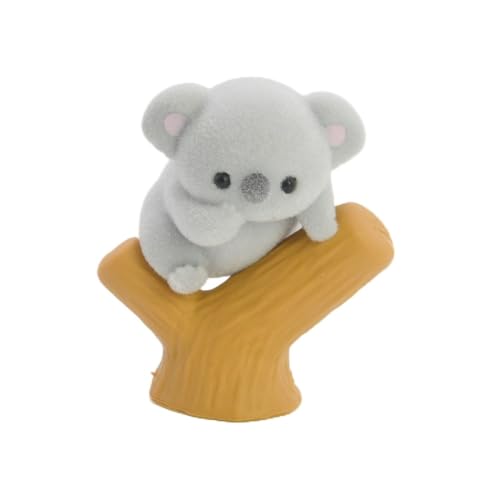 Newbee4 Miniature All 5 Types Cute Flocking Gray Baby Koala Sleeping on Tree Cross-Legged Sitting Looking at u Animal Figures, Collectible Figurine Desk Decor,Ornaments (Cross-Legged Sitting)