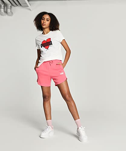 Image of Puma Women's ESS High Waist Shorts | Comfortable Cotton-Blend High Waist Knitted Shorts for Women | Ribbed Waistband | Ideal for Gym, Travel & Everyday Wear