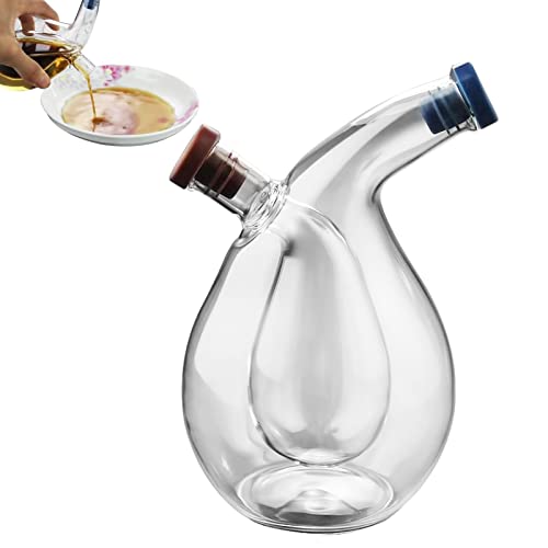 Dispensador de y vinagre de vidrio – Botella de vidrio transparente para y vinagre 2 en 1 – Una adición transparente a cualquier juego de vajilla de cocina