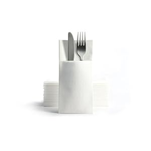 Alvotex CHIC Airlaid 50 bestekservetten bestekzakken, doekachtig, hoogwaardige wegwerpservetten, 39x40cm, wit