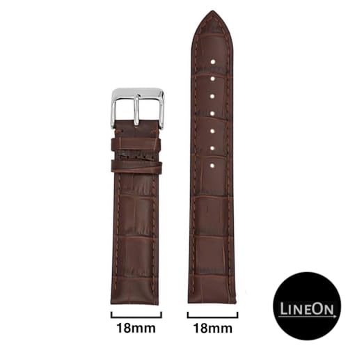 Image of Lineon Half Padded Premium Leather Mens & Womens Watch Strap For Branded Watches Compitable with Titan, Timex, Casio, Sonata and All premium Watches Tool and Pins Include