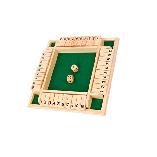 BESPORTBLE 1 Set Wooden Drinking Game Board with Dice Accessories Digital Flop Party Game for Ktv Bar and Family Fun Non Slip Cushion Base Green Design