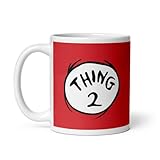 Dr. Seuss The Cat in the Hat Thing 2 Mug - Red 11oz (325ml) Ceramic Coffee & Tea Mug - Fun Collectible Gift, Officially Licensed