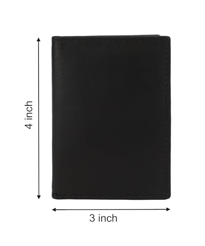 Leatherboss Genuine Leather Small Slim Bifold Wallet | Credit, Debit, ID Card Holder | Compact & Stylish with Clear ID Windows | Gift for Men, Black4
