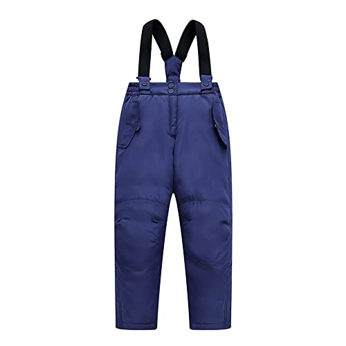 Legou 3-8-year-old children's down ski pants thickened waterproof warm ski pants Blue 130CM