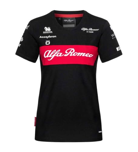 Alfa Romeo Racing T-shirt de l'équipe F1 2023 pour femme, noir, Taille XS