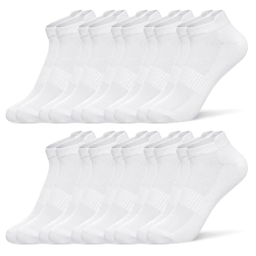 Fullluwaa Calzini Donna/Uomo Cotone Traspiranti - 10 Paia Lavoro Corte Anti-Pilling, Calzini Sportivi Uomo, Conforto Durevole