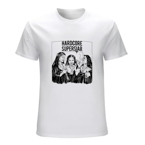 Hardcore Superstar 'Yckmrnr Album' - Camiseta unisex de algodón con cuello redondo para hombre, color blanco, Negro, XL