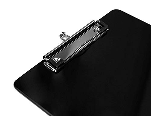 Black Plastic Clipboards (Set Of 6) Multipack - 12.5X9 Inch Clipboard Holds 100 Sheets, Low Profile | Colored Acrylic Clip Boards In Bulk For Kids & Professionals #TOP2