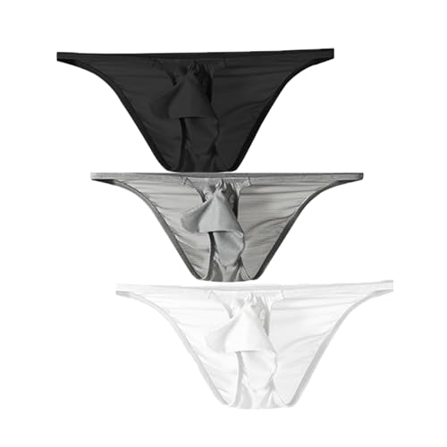 Mens Ice Silk Breathable Sports Briefs Sexy Low-rise Separation Underwear2