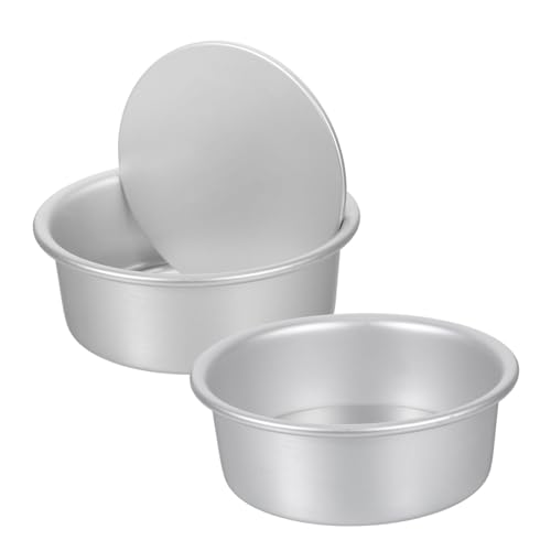 MOLUCKFU 2pcs Nonstick Round Baking Pans with Removable Bottom Aluminum Cake Molds for Cheesecake Chiffon Pastry for Birthday and Wedding Cakes