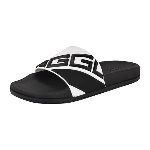 Guess Men's Odent Slide, Black/White 002, 8