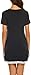 MAXMODA Camison Mujer Manga Corta Camisón Sexy Algodón Negro L