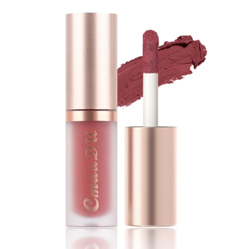 Image of evpct 1Pcs Mauve Red Matte Liquid Lipstick Lip Gloss Glossy Set for Black Women 24 Hour Silky Velvet Lipstick labiales matte larga duracion mate 24 horas originales 03#