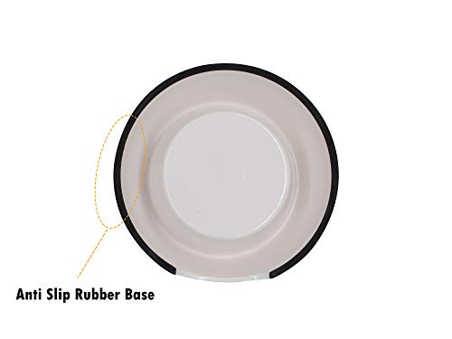 Image of The Pets Company Stainless Steel & Melamine Dog Feeding Bowl| Food Bowl for Dogs and Cats, 420 Ml, Medium, Black