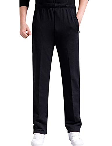 Zoulee Men's Casual Jogger Sweatpants Straight Pants Black XL