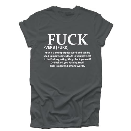 GP-Tees F Verb Funny Rude Humor Premium Quality Loose Fit T-Shirt Top for Ladies - Grey / 16