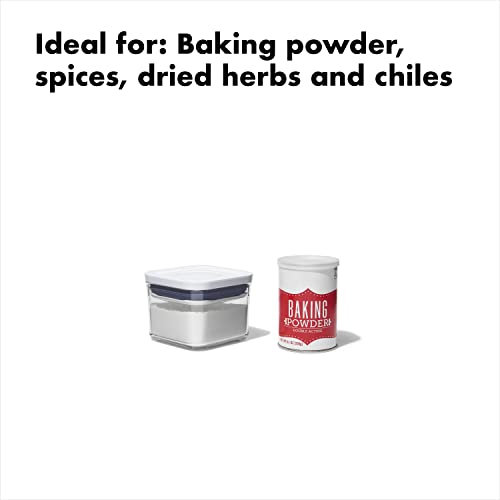 OXO Good Grips POP Container - Airtight Food Storage - Small Square Mini 0.4 Qt Ideal for baking powder, spices, dried herbs and chiles - Image 3