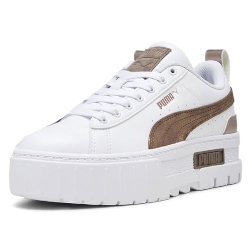 PUMA Womens Mayze Glam Lace Up Sneakers Shoes Casual - White2
