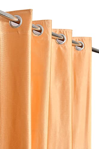 STYLOCASA Polyester Plain Door Curtains 7 feet Long for Bedroom Living Room Curtain, Gold, Set of 2