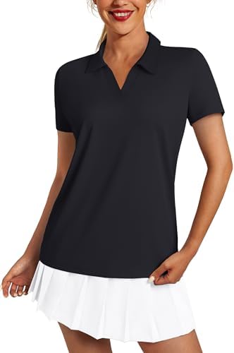 Women's Polo Shirts Short Sleeve UPF 50+ Sun Protection V Neck Go...