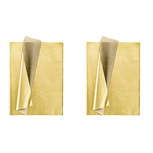 Papier de soie doré feuilles d'emballage métallique décoration anniversaire 200 pcs