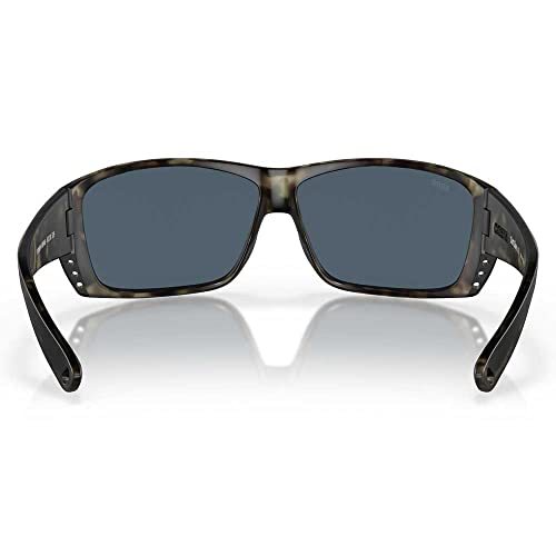 Image of Costa Del Mar Mens Cat Cay Rectangular Sunglasses, Wetlands /Grey Polarized-580P, 61 mm