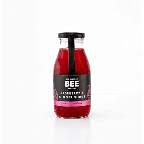 Raspberry and Ginger Shrub Cordial from The Scottish Bee Company 250ml - Fruit-Infused Cordial made with Apple Cider Vinegar - Made in Scotland Cover