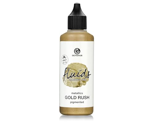 100 ml Fluids Alcohol Ink GOLD RUSH, Tinta al alcohol para Fluid Art y Resin Art, oro metálico