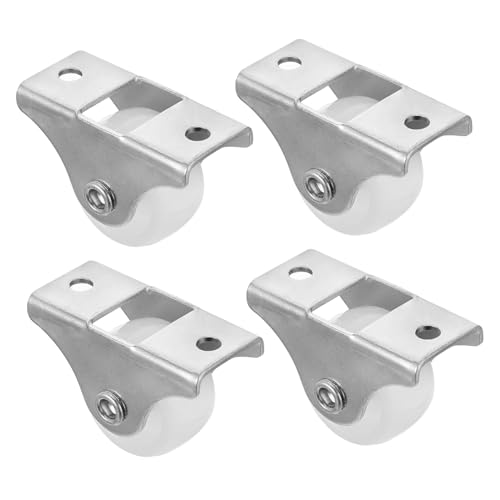 Gririw 16個 キャスター プラスチック 耐荷重212ポンド スイベルプレート式 小型ホイール Diy用 静音 引き出し用 鉄製構造 交換用パーツ 部品 取り付け簡単 4.2*2.2*1.8cm(シルバー)