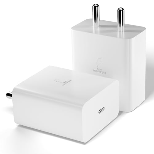 Image of AILKIN 25W GaN USB-C Superfast Charger Adapter Compatible with Samsung Galaxy S /A /M /F /Z Series-Compatible with S25 /S24 /S23 /S22 Ultra /S21 /21FE /S20 /Note /M54 /M53 5G /M33 /M23 /A34 /A54 5G /A13 & More(White)