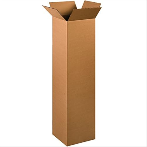 Image of BOX USA BHD121248DW Double Wall Boxes, 12 inch x 12 inch x 48 inch, Kraft (Pack of 10)