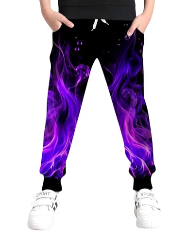 UNICOMIDEA 6-16T Boys Pants Funny 3D Graphic Cool Casual Sweatpants Joggers with Drawstring