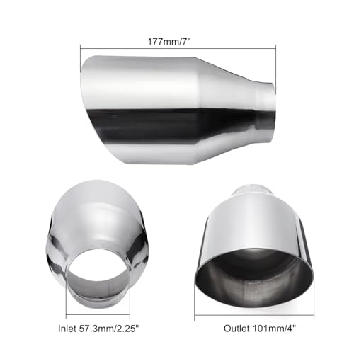 Tuyau d'échappement universel 57 à 101 mm en acier inox double paroi pour voiture - 5