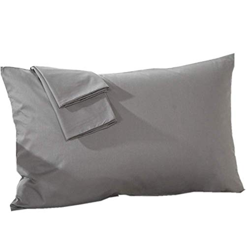 Image of Travel Pillowcase 14x20 500 Thread Count Egyptian Cotton Set of 2 Toddler Pillowcase Zipper Closer 100% Egyptian Cotton (Toddler Travel 14x20 Zipper, Dark Grey Solid)