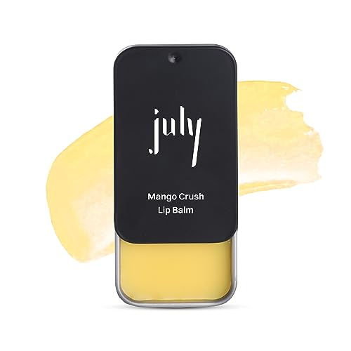 July Mango Crush Lip Balm | 24 hr Moisturization for Dry & Chapped Lips | Hydrate & Lighten | SPF 15 | Soft Plump Lips | Enriched with Jojoba Seed Oil & Sweet Almond Oil | 10gm