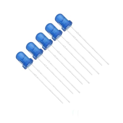 Lote de 100 LED Redondos de 3 mm, 5 mm, F3 y F5, ultrabrillantes, Verde, Amarillo, Azul,y Rojo, for Kit de Bricolaje.(Blue,3mm)