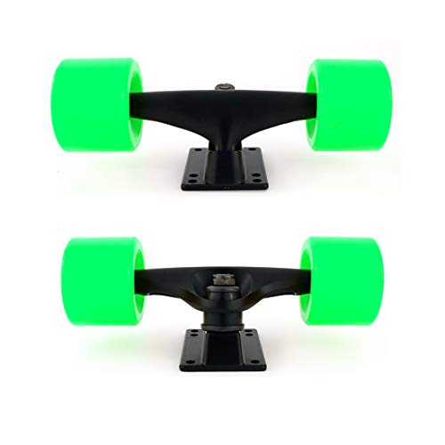 Image of VJ Skateboard Truck and Wheel, 5.0 Skateboard Trucks w /Skateboard Crusier Wheel 60mm, Skateboard Bearings, Skateboard Screws, Skateboard Riser Pads