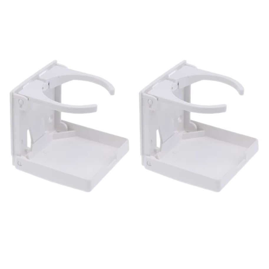 Versatile Adjustable Drink Holder 2 Pack - Universal Cup Mount for Boats, RVs, Wheelchairs & Bikes | White