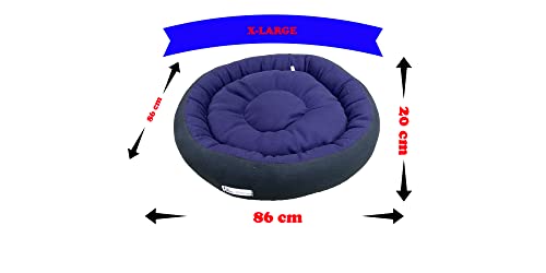 Image of Premium XL Size Dog Bed for XL Dogs and Puppies Anti Skid Bottom Washable Orthopedic Big Dog /cat Beds Sky Blue /Black