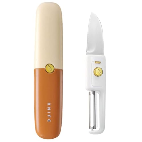 Image of Pocket Multi-Functional 2 in-1 Stainless Steel Kitchen Knife Vegetable Peeler Multi-Functional Fruit & Veggie Shredder Slicer and Grater for Potatoes, Carrots, Cucumbers (Assorted Color)