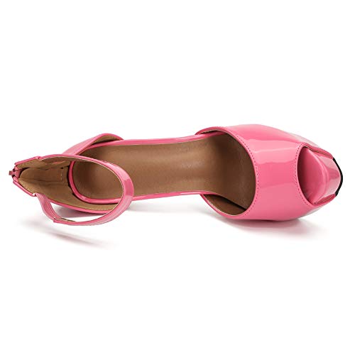 Image of MAIERNISI JESSI Women's Platform High Heel Sandals, Ankle Strap, Peep Toe, Stiletto Heels, Zip