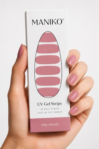 Maniko UV Gel Strips - Selbstklebende Nagelfolie für bis zu 2 Anwendungen - Vegan & langanhaltend - Maniküre für natürliche Nägel (20 UV Gel Strips) (Silky Smooth)