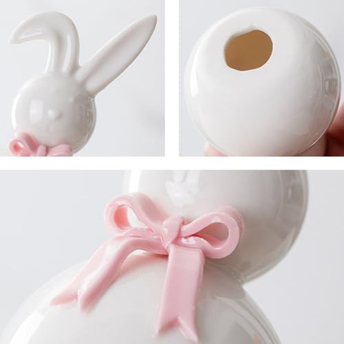 Figurines lapin Pâques céramique 11,4 cm et décoration table printemps
