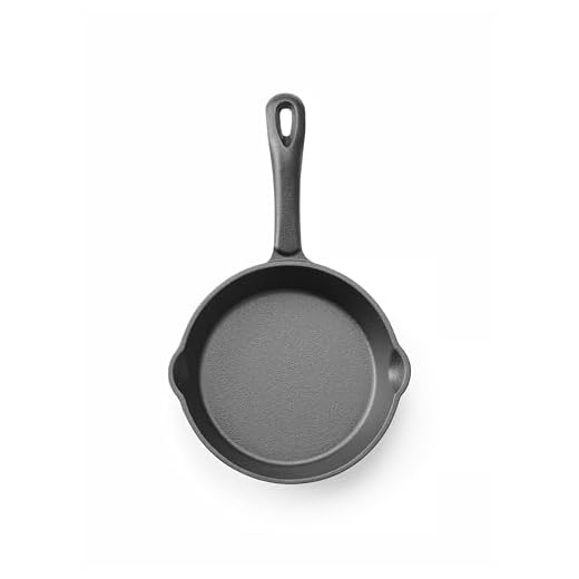 HENDI Padella in ghisa, con 2 beccucci per versare, padella per grigliare barbecue, adatta per forno, cucina a gas, induzione, elettrica, vetroceramica, manico: 120mm, ø165x(H)35mm